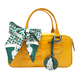 랙탱글 크로커다일 토트앤 숄더백 -머스타드
